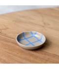 Robert Gordon | Coastal Junction | Condiment Bowl 9cm | Stone with Blue Handbrush Robert Gordon | Coastal Junction | Condiment Bowl 9cm | Stone with Blue Handbrush